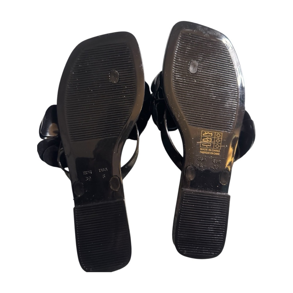 Jeffrey Campbell Black Slide Sandals with Floral Embellishment - Picture 6 of 6